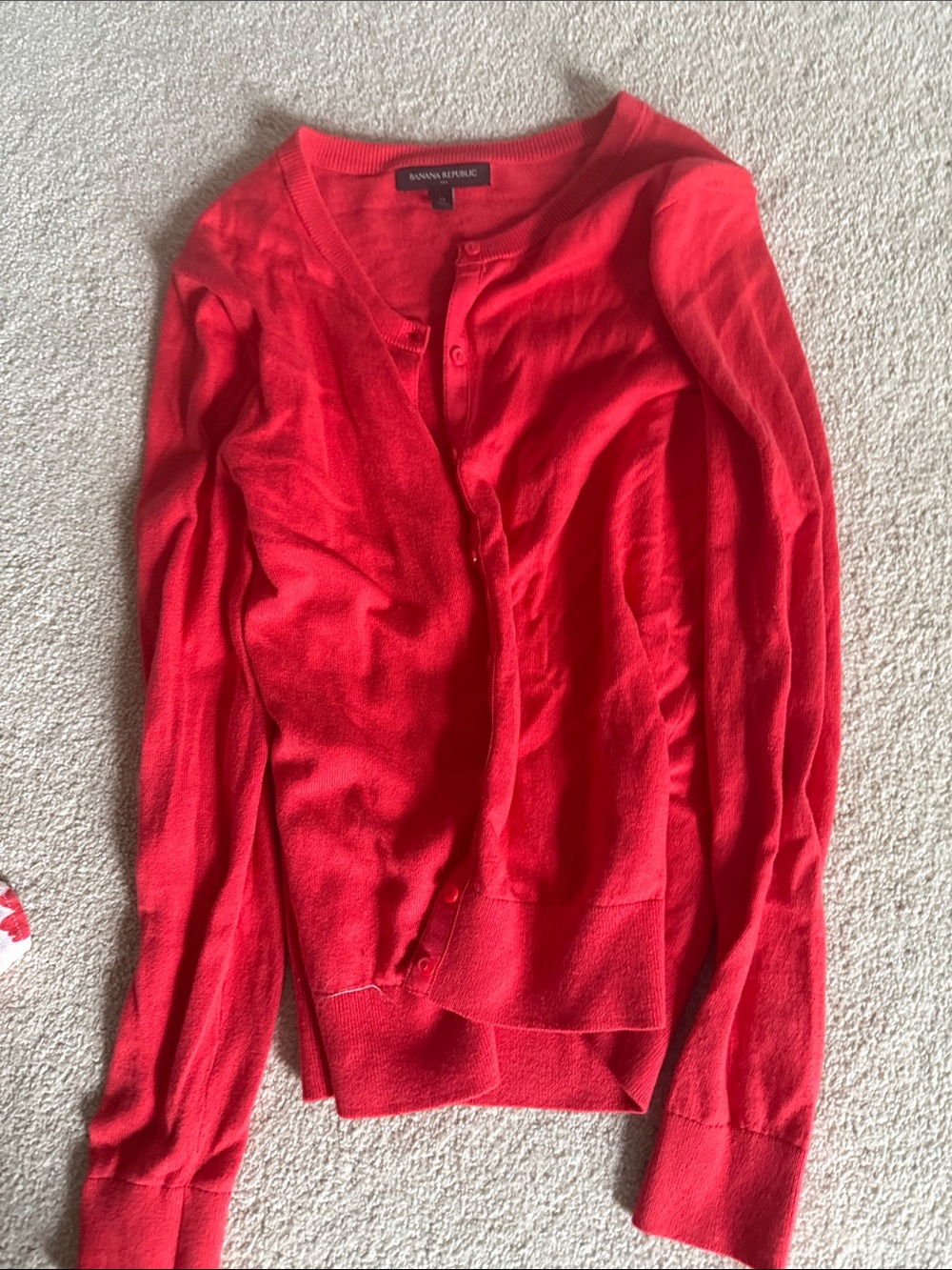 Banana Republic Bright Red Women's Lightweight Button-Up Cardigan